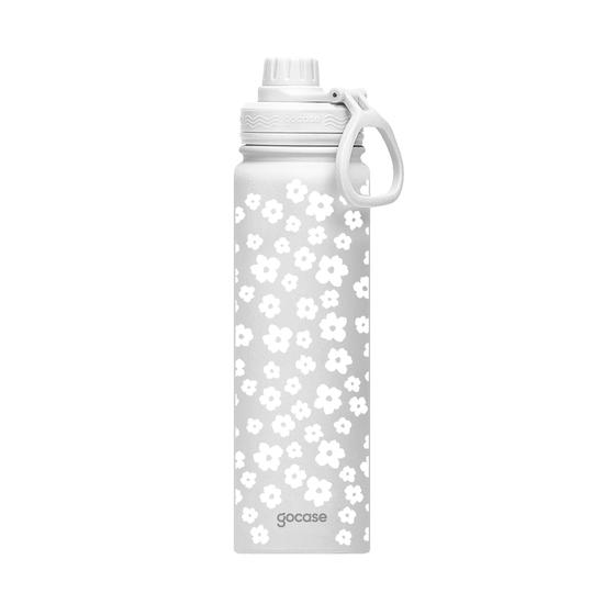 Garrafa Térmica Fresh + Ebook - Pattern Flores Organicas Branco