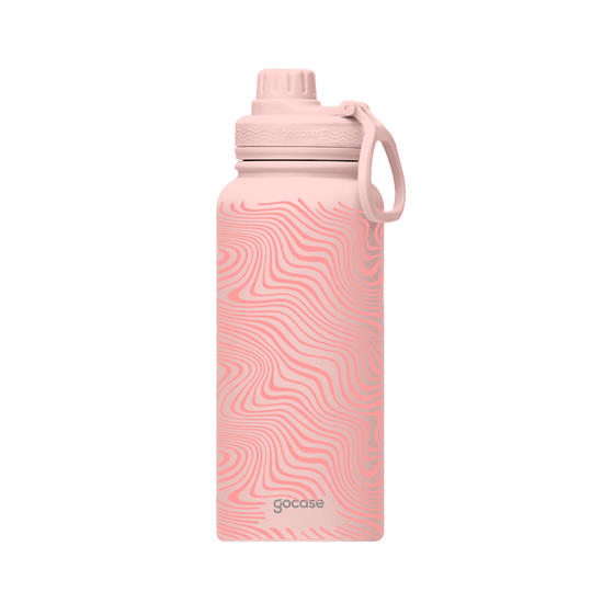 Garrafa Térmica Fresh + Ebook - Psychedelic Waves - Rosa