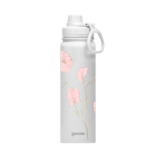 Garrafa Térmica Fresh + Ebook - Rose Flower Line