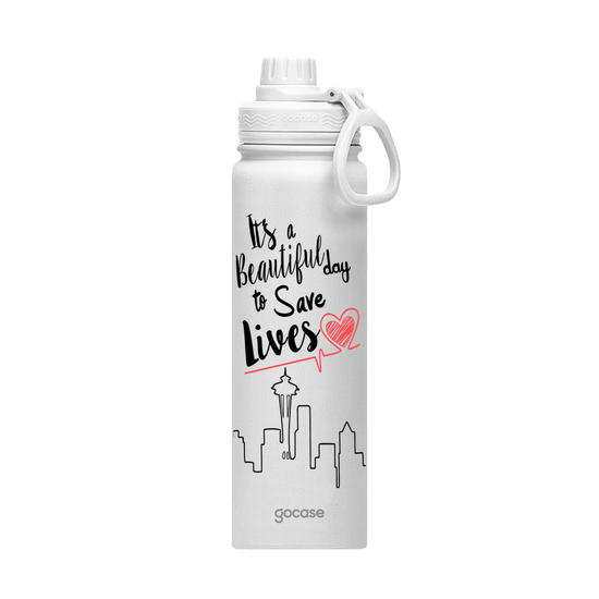 Insulated Water Bottle - grey's anatomy Save Lives
