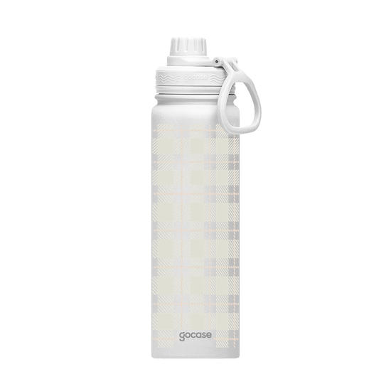 Garrafa Térmica Fresh + Ebook - Tecido Xadrez White