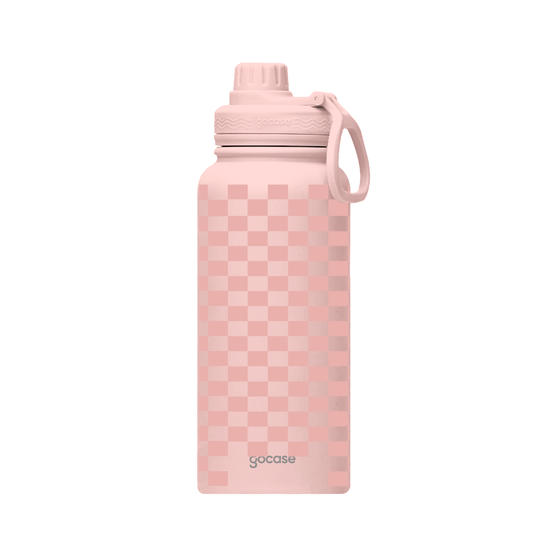 Garrafa Térmica Fresh + Ebook - Xadrez Rosa