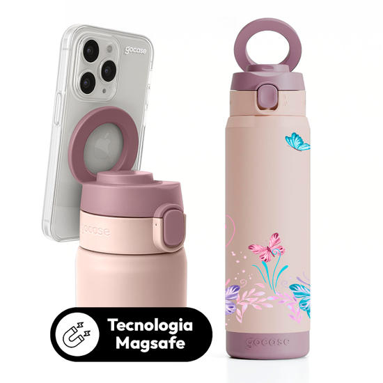 Garrafa Térmica Magsafe + Ebook -  Borboletas com Aquarela