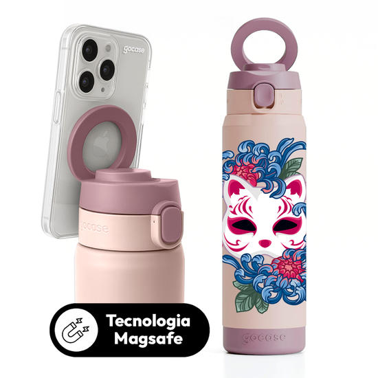 Garrafa Térmica Magsafe + Ebook -   Japanese Cat Mask
