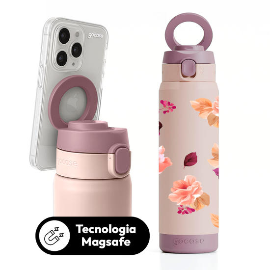 Garrafa Térmica Magsafe + Ebook -  Jardim Rosê