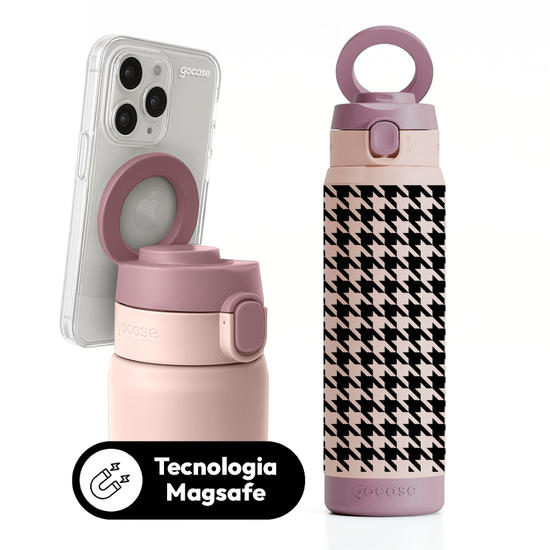 Garrafa Térmica Magsafe + Ebook -   Pied de Poule - Preto