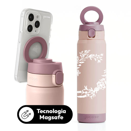 Garrafa Térmica Magsafe + Ebook -   Ramo de Flor Linear