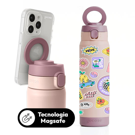 Garrafa Térmica Magsafe + Ebook -    Sticker Pastel