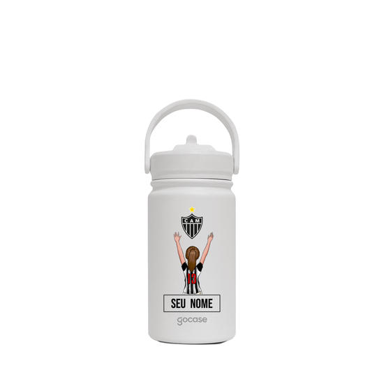 Garrafa Térmica Mini + Ebook - Atlético Mineiro - Garota Alvinegra