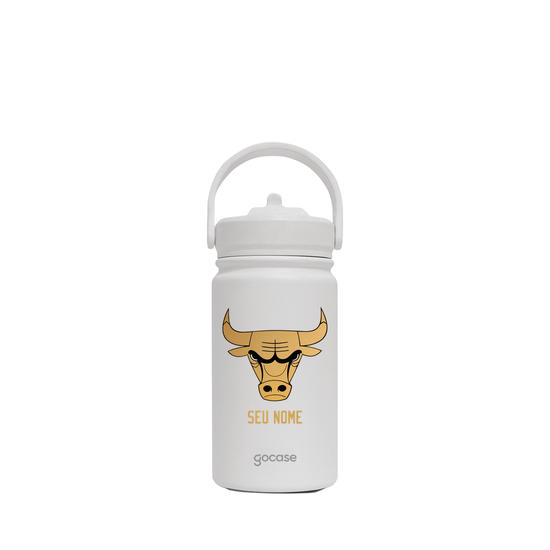 Garrafa Térmica Mini + Ebook - Chicago Bulls - Escudo Dourado