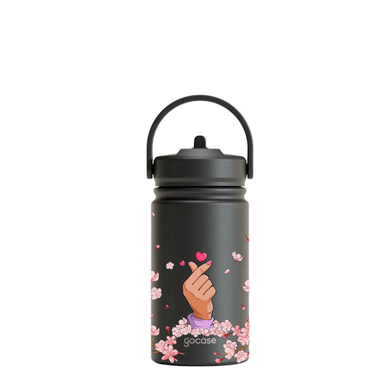 Garrafa Térmica Mini + Ebook - Finger Heart Cerejeiras