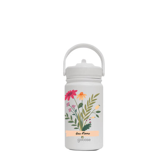 Garrafa Térmica Mini - Flores com Fita
