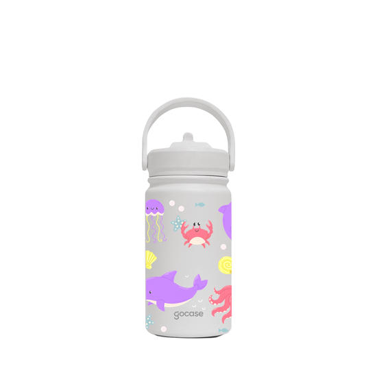 Insulated Water Bottle Mini + Ebook - Garrafa Térmica Mini + Ebook - Fundo do Mar Colorido