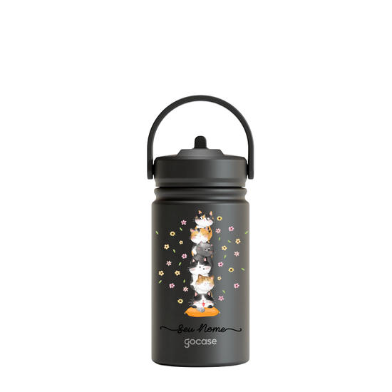 Garrafa Térmica Mini + Ebook - Gatinhos Fofinhos