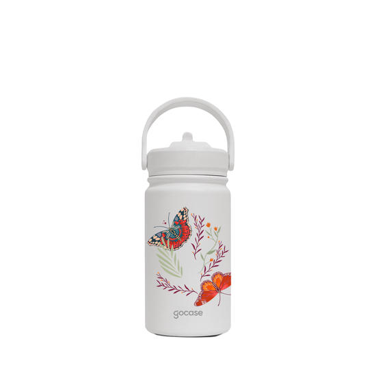 Insulated Water Bottle Mini + Ebook - Garrafa Térmica Mini + Ebook - Inicial com Borboletas