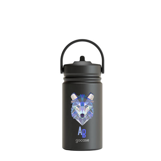 Garrafa Térmica Mini + Ebook - Lobo Geométrico