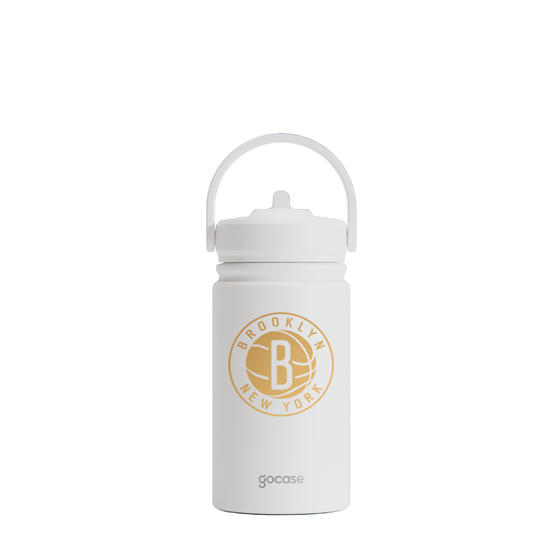 Garrafa Térmica Mini + Ebook - Brooklyn Nets - Escudo Dourado