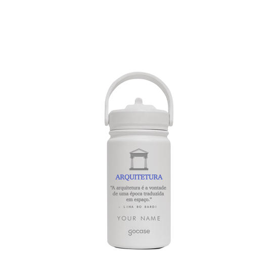 Insulated Water Bottle Mini + Ebook - Garrafa Térmica Mini + Ebook - Arquitetura Frase