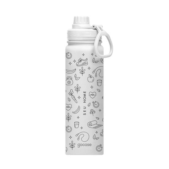 Garrafa Térmica Fresh Branca + Ebook - Nutrição 