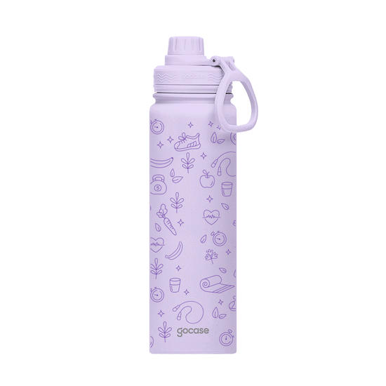 Garrafa Térmica Fresh Lilás + Ebook - Nutrição 