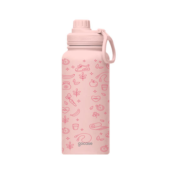Garrafa Térmica Fresh Rosa + Ebook - Nutrição