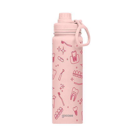 Garrafa Térmica Fresh Rosa + Ebook - Odontologia 
