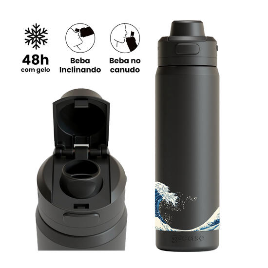 Garrafa Térmica Flip Pro - Hokusai - A Grande Onda
