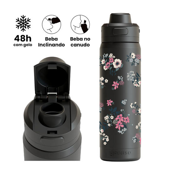 Garrafa Térmica Flip Pro - Bem Floral