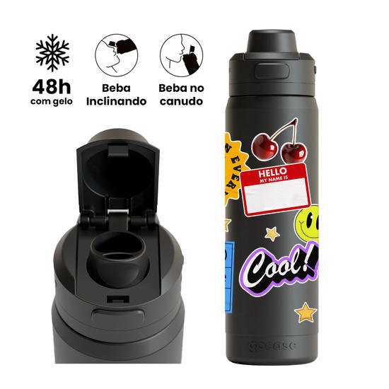 Garrafa Térmica Flip Pro -  The Coolest Stickers