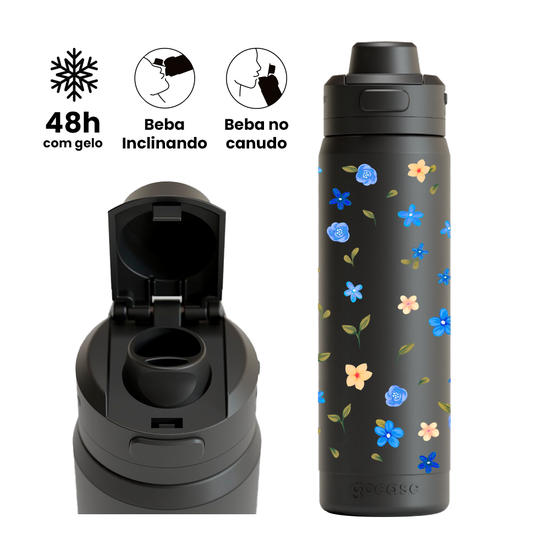 Garrafa Térmica Flip Pro - Cute Flower