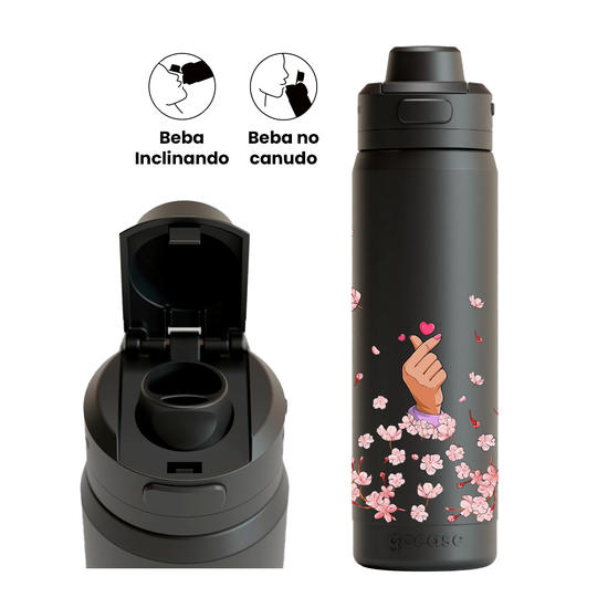 Garrafa Térmica Flip Pro - Finger Heart Cerejeiras