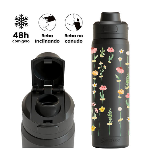 Garrafa Térmica Flip Pro - Florescer Suave