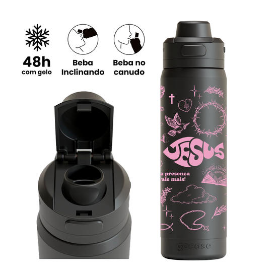 Garrafa Térmica Flip Pro - Jesus Line Itens