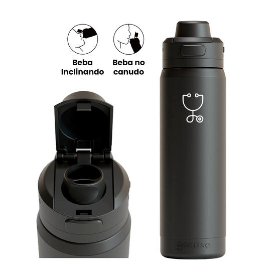 Garrafa Térmica Flip Pro - Profissões Minimalista