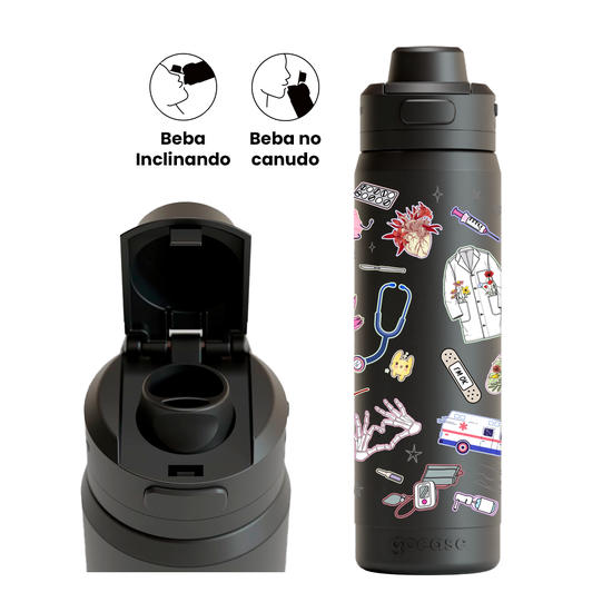 Garrafa Térmica Flip Pro -  Saúde Stickers