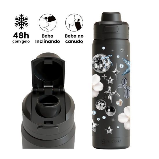 Garrafa Térmica Flip Pro -  White Disco