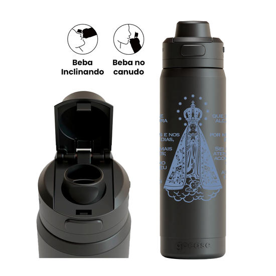 Garrafa Térmica Flip Pro + Ebook - Oração Nossa Senhora Aparecida