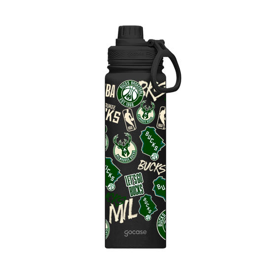 Garrafa Térmica Fresh + Ebook - Milwaukee Bucks - Colagem