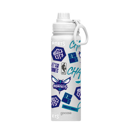 Garrafa Térmica Fresh + Ebook - Charlotte Hornets - Colagem