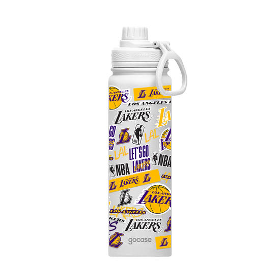 Garrafa Térmica Fresh + Ebook - Los Angeles Lakers - Colagem