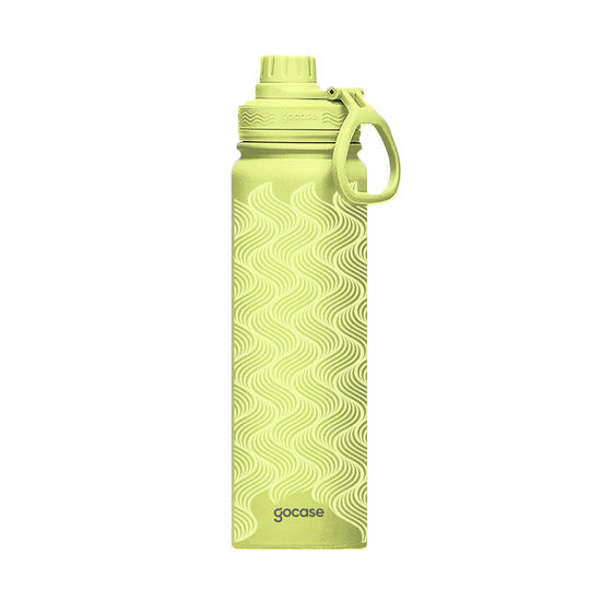 Garrafa Térmica Fresh + Ebook - Wave Lines Lemon