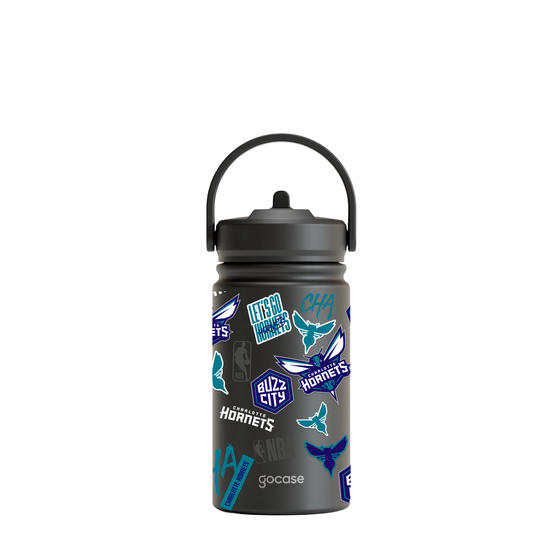 Garrafa Térmica Mini + Ebook - Charlotte Hornets - Colagem Garrafa Térmica Mini + Ebook - Charlotte Hornets - Colagem