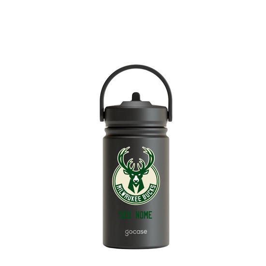 Garrafa Térmica Mini + Ebook - Milwaukee Bucks - Logo Garrafa Térmica Mini + Ebook - Milwaukee Bucks - Logo