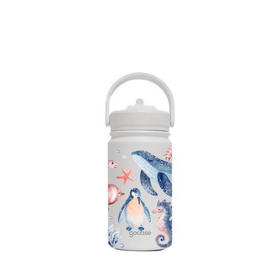 Insulated Water Bottle Mini + Ebook - Garrafa Térmica Mini + Ebook - Oceano Aquarelado