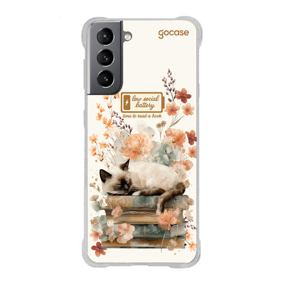 Capinha para celular  Booklover - Gatinho Deitado Nos Livros Capinha para celular  Booklover - Gatinho Deitado Nos Livros