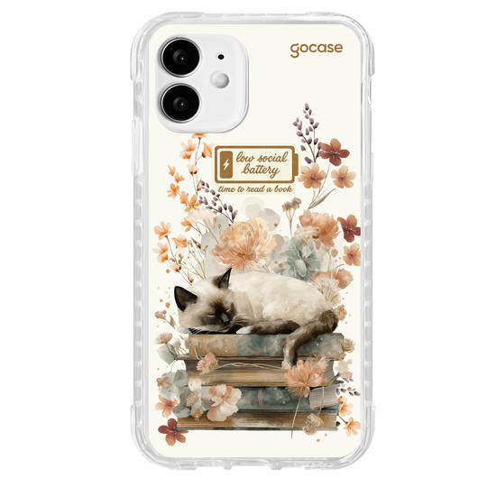Capinha para celular  Booklover - Gatinho Deitado Nos Livros