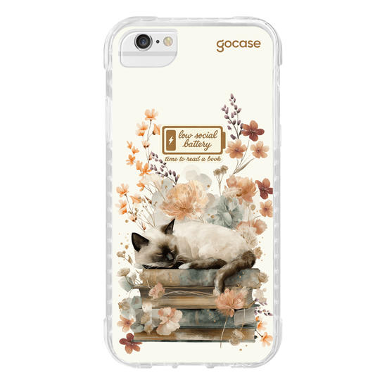 Capinha para celular  Booklover - Gatinho Deitado Nos Livros