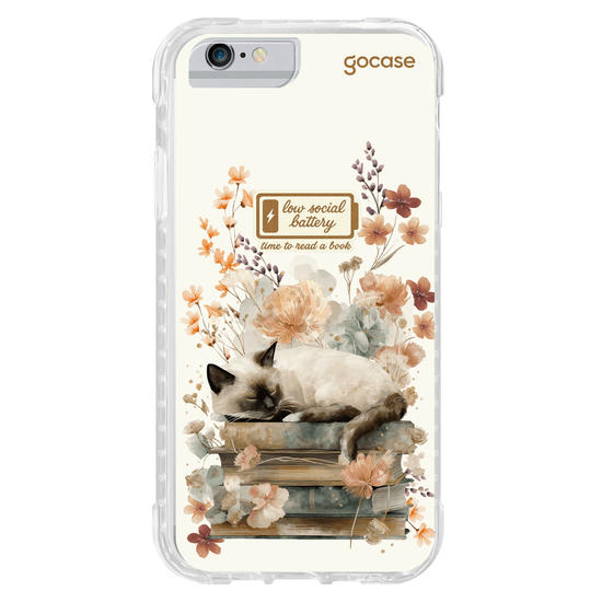 Capinha para celular  Booklover - Gatinho Deitado Nos Livros