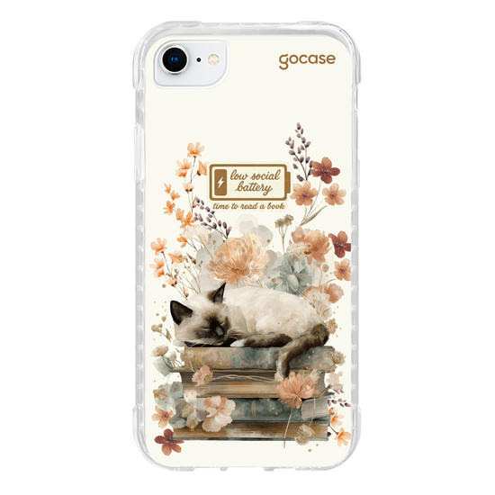 Capinha para celular  Booklover - Gatinho Deitado Nos Livros