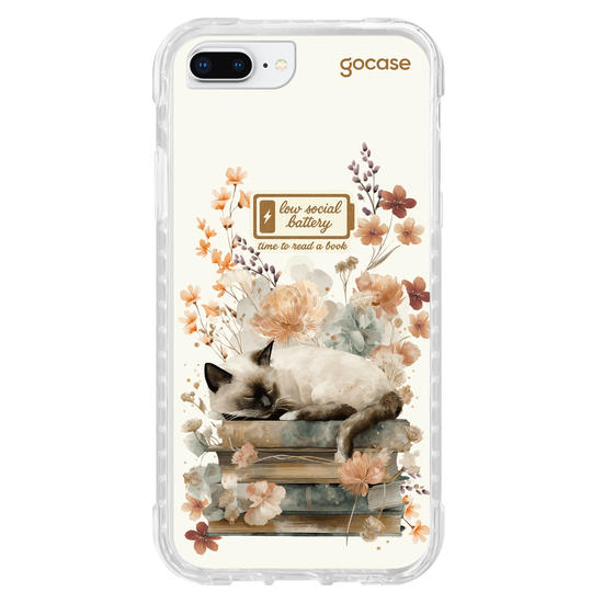 Capinha para celular  Booklover - Gatinho Deitado Nos Livros